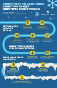 Frozen pipe prevention, identification and action